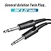 Aviation Headset to General Aircraft (GA) Adapter 6-Pin Lemo to GA Dual Plug Headphone Adapter for Bose A20 A30