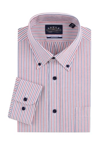 Eagle Men's Long Sleeve Oxford Dress Shirt, Regular Fit, Button Down Collar, Cotton
