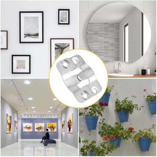 Image of Flush Mount Bracket 20 /30PCS Stainless Steel Hooks for Wall-Mounted Picture Frames, Mirrors, and Hanging Hardware(20 Small 10 Large)