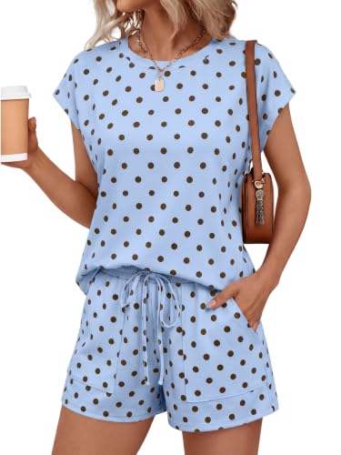 Image of AUTOMET Womens 2 Piece Summer Matching Lounge Short Sets with Pockets | Two Pcs Beach Vacation Travel Outfit, Airport Resort Sweat Wear, Casual Loungewear, Trendy Fashion Clothing, Sweatsuit