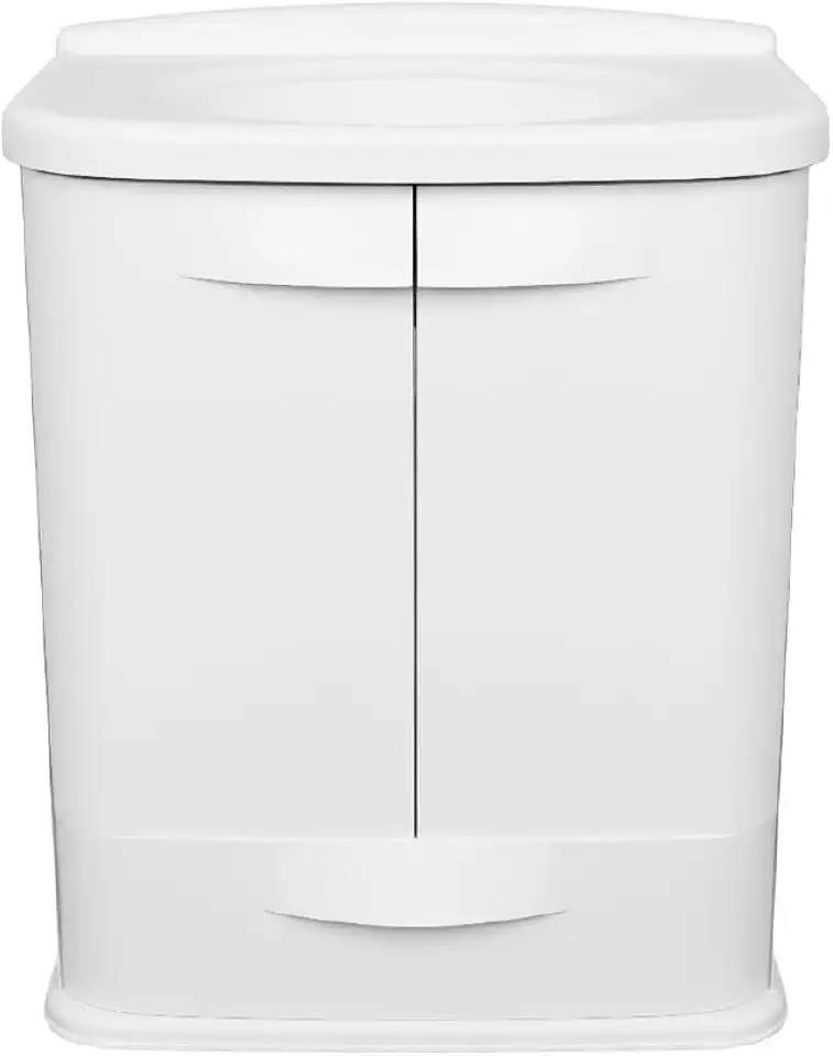 Gabinete Plástico com Lavatório para Banheiro Gab Fit Branco Astra