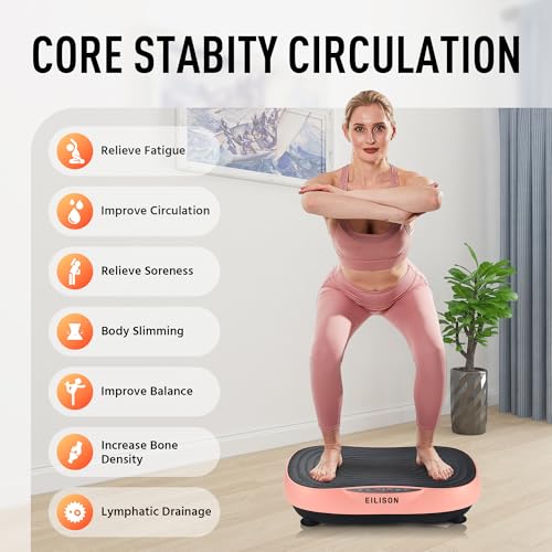 EILISON Glory Vibration Plate Exercise Machine - Whole Body Workout Vibration Fitness Platform Equipment for Home & Travel Workout, Weight Loss, Toning & Wellness - Image 3