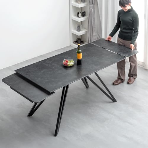 タンスのゲン ダイニングテーブル 伸長式 セラミック 150cm 180cm 210cm 4人掛け 6人掛け エクステンション ダイニング テーブル 99993033(117842)【超大型商品】
