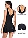 MiYang Women's Plus-Size Shaping One Piece Swim Dresses Swimsuit Black X-Large (US 16-18)