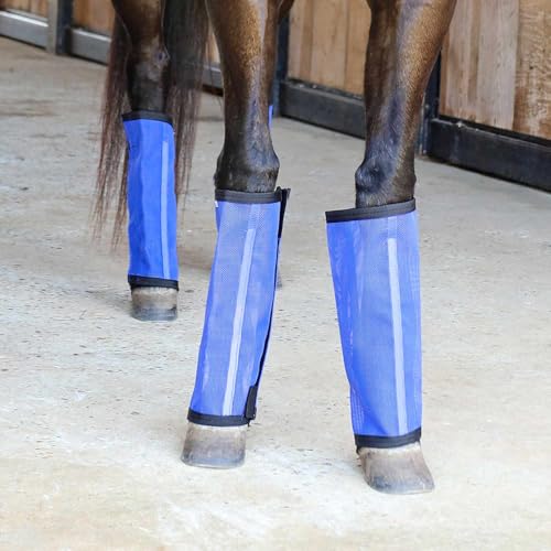 Image of Jeffers Romper Stomper Fly Boots for Horses - Grey, Large - Breathable Mesh Leg Wraps for Insect Protection, Stable Accessories for Summer Turnout, Ride Gear, Horse Hoof & Leg Care - 4 Pack