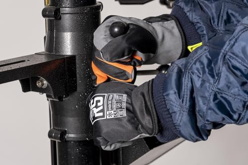 RS Synth TEC Winter Isolierter Montagehandschuhe Kunstlederhandschuhe/Größe 08, 12 Paar/Schwarz Grau/Arbeitshandschuhe Lederhandschuhe Schutzhandschuhe/Fertig mit Einer Manschette