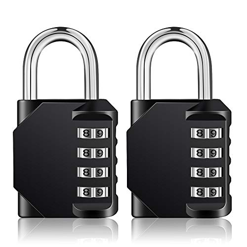Image of ZHEGE Combination Lock Outdoor, 4 Digit Resettable Weatherproof Combination Padlock for Gym, School, Gates, Doors, Hasps Storage