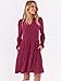 ANRABESS Long Sleeve Dress for Women Fall Fashion Outfits 2025 Casual V Neck Ribbed Knit Short Sweater Dresses with Pockets Wine Red X-Large