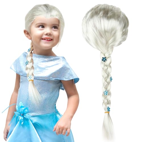 PLLYPE Elsa Perücke, Prinzessin Elsa Perücke, Elsa Perücke Kinder, Elsa Haare, Perücke Kostüm Zubehö für Kinder Mädchen Geburtstagsparty Perücke Frauen Weihnachten Party Cosplay Karneval PLLYPE Elsa Perücke, Prinzessin Elsa Perücke, Elsa Perücke Kinder, Elsa Haare, Perücke Kostüm Zubehö für Kinder Mädchen Geburtstagsparty Perücke Frauen Weihnachten Party Cosplay Karneval
