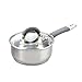 Cook N Home Kitchen Cookware Set, 12-Piece Basics Stainless Steel Pots and Pans Set with Grey Silicone Handle, Silver