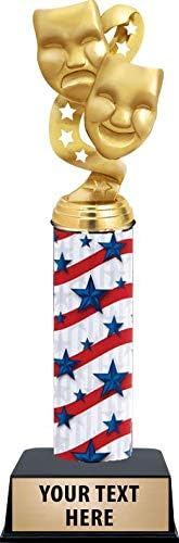 Crown Awards Drama Mask Trophies - 11" Drama Theatre Trophy with Customized Text Prime