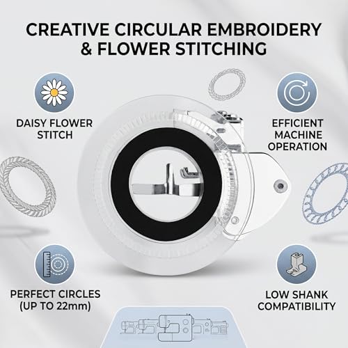 Pie prensatela Rengue Daisy Flower para máquinas de coser miniatura 5