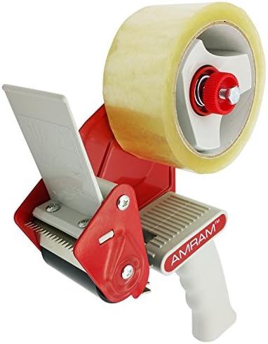 AMRAM 2-in Packing Tape Dispenser Gun, Side Loading, 3-in Core, Heavy Duty, Includes 1-Roll of Packaging Tape