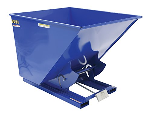 Vestil D-200-HD Steel Heavy Duty Self Dumping Hopper 2 Cubic Yard 6000 Lb. Capacity Blue