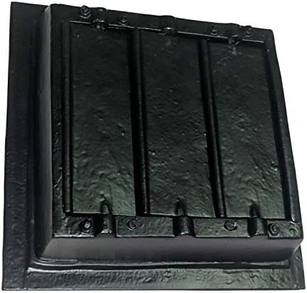 Adonai Hardware "Carmel" Black Antique Iron Wall and Floor Register with Cast Iron Louver- Black Powder Coated