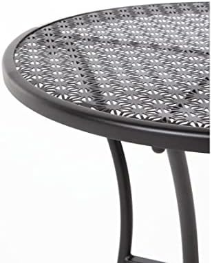 Bolero Black Steel Patterned Round Bistro Table Restaurant Bar Cafe