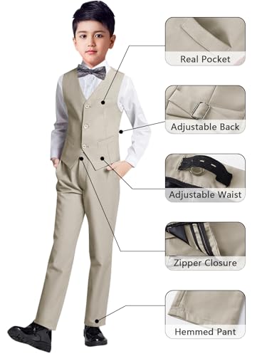 image for YuanLu Toddler Boys Suits 5PC Kids Formal Dress Clothes for Wedding Ri