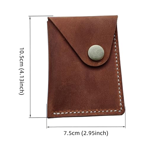Handmade Slim Leather Business Card Holder, Minimalist Credit Card Wallet for Men and Women (Brown)2