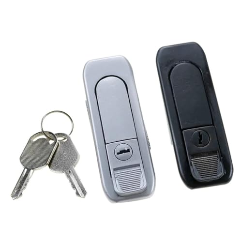 産業機器 キャビネットドアロック フラットハンドルパネル付き 回転 1個(XG092-023-1.1)