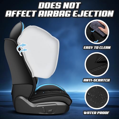 Image of ADERN Car Seat Covers for Jeep Wrangler 2000-2026, Premium Nappa Leather Car Seat Cover, Stylish Sport Seat Covers, Automobile Seat Cover Sets.(Luxury 2 Seats /Black Blue)