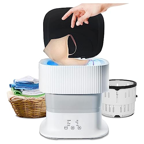 バケツ洗濯機, 9L バケツウォッシャー, ブルーライト銀イオン設計、自動取水・排水 洗濯機 小型 折りたたみ洗濯機 下着/靴下/タオル/マスク/赤ん坊の服 一人暮らし 介護用 家庭用 別洗い 省エネ 節水