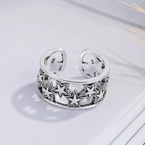 Bague ouverte creuse bijou tendance minimaliste géométrique - 2