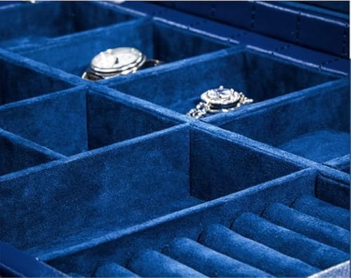 Vinta Green 2-Layer PU Leather Jewelry Organizer Box with Lock - Removable Tray & Polishing Cloth for Necklaces, Rings - Travel-Friendly & Unisex Design image 3