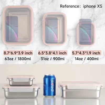 Mozaousa Stainless Steel Food Storage Containers With Lids,Leakproof Bento Lunch Box Containers,Airtight Bento Boxes Set Of 3 For Adults,Stackable Snack Food Prep Containers For Kitchen & Travel #TOP1