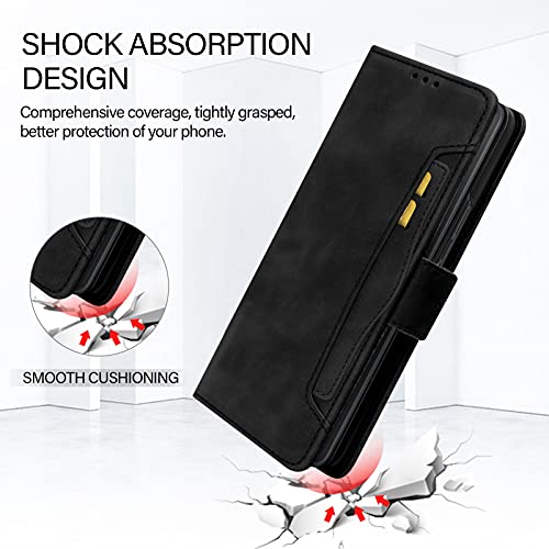 FYY Capa carteira para Samsung Galaxy Z Fold 3 5G, capa carteira de couro sintético premium flip Fol