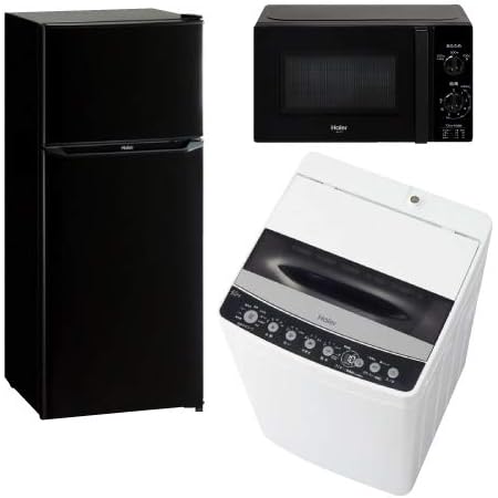 Amazon 新生活 一人暮らし 家電セット 冷蔵庫 洗濯機 電子レンジ 3点セット 新品 東日本地域専用 ハイアール 2ドア冷蔵庫 ブラック色 130l 全自動洗濯機 洗濯4 5kg 電子レンジ ブラック 17l 50hz Jr N130ak Jw C45dk Jm 17h 50k ノーブランド品 冷蔵庫 通販