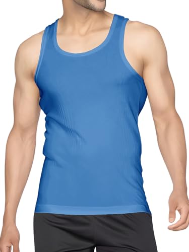 MioRoim Men's Undershirt Tank Top T-Shirt Vest Breathable Musle Tee Sleeveless Shirt for Gym Bodybuilding Slim Fit