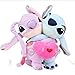 Lilo y Stitch Juguete de Felpa Lindo Amor corazón Stitch y ángel Abrazo Pareja Animales de Peluche muñeca para niños Regalo 20cm Stitch