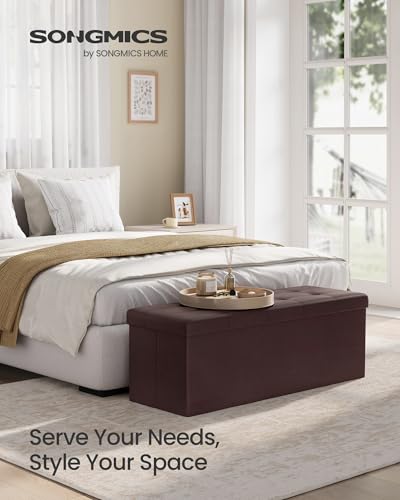 image for SONGMICS MAZIE Collection - 43 Inches Folding Storage Ottoman Bench, O