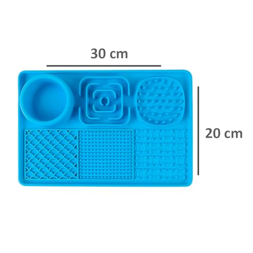 Tapete de Lamber Comedouro Lento, Texturizado Educador para Cães e Gatos Com Ventosa Quadrado para A