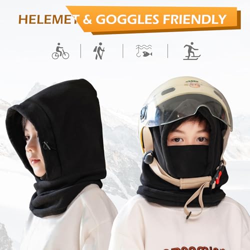 Image of TRIWONDER Kids Winter Hats Balaclava Ski Mask for Boys Girls Toddlers Windproof Adjustable Cold Weather Face Mask Neck Warmer