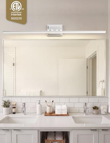 Image of VOLISUN Modern Bathroom Vanity Light 55 inch, Rotatable, 36W Dimmable 5CCT Led Bathroom Light Fixture Over Mirror, Chrome Vanity Light for Bathroom Mirror Cabinets-ETL Certificated