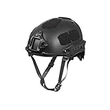 Outry Tactical Fast Helmet, Adjustable ABS Helmet with Side Rails and NVG Mount, Fast Ballistic Helmet for Airsoft Paintball Hunting Shooting Outdoor Sports (Black)