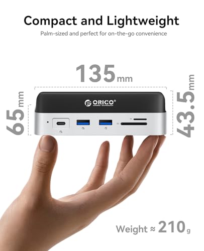 MiniDock 10Gbps e Supporto per Mac Mini M4, con Capacità di Archiviazione di 1TB, fino a 1000MB/s, 9 Porte con USB A/C 3.2, HDMI 4K, RJ45, PD 100W, SD/TF 3.0, 2 USB 3.0 - Hub USB - Immagine 7