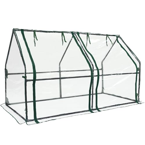 Gardzen Mini Greenhouse, Portable Cold Frame Green House Indoor Outdoor, Small Greenhouse for Seed Starting & Plant Protection, 71.7'(L) x36.2(W) x42.5(H)