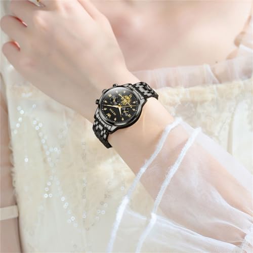 OLEVS Womens Watches Chronograph Luxury Diamond Dress Quartz Wrist Watches Stainless Steel Waterproof Luminous