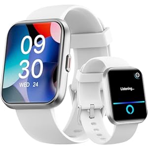 Fitpolo Smart Watches for Men/Women, 1.8” Alexa Built-in Fitness Tracker Watch with Bluetooth Calls, IP68 Waterproof, Heart Rate/Sleep/SpO2/Stress Monitor, 110 Sport Modes for Android & iPhone