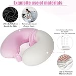 SAIREIDER Travel Neck Pillow 100% Pure Memory Foam Airplane Pillow for Head Support,Soft Adjustable Pillow for Plane, Car & Home Recliner (Pink) - Image 5