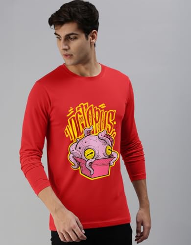 Image of Veirdo Men's Full Sleeve Printed T-Shirt | Trendy Graphic Print Tee