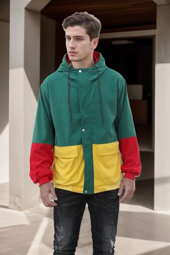 Cromoncent Men's Long Sleeve Hooded Corduroy Jackets Outerwear, XS-3XL3