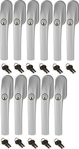 Abus FG300 abschließbarer Fenstergriff, Silber, im Set 11 Stück alle gleichschließend mit insgesamt 22 Schlüssel