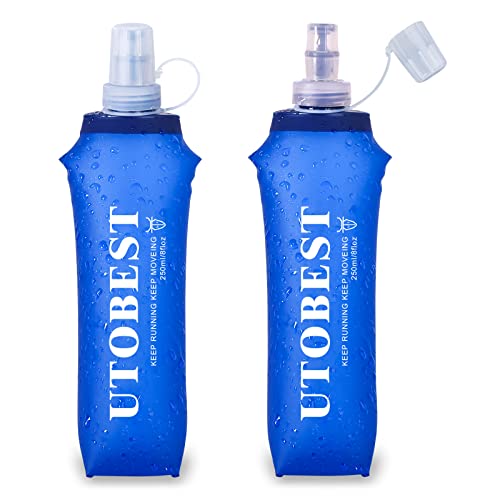 UTOBEST Soft Flask TPU Botella Hidratacion Running Trail Botella de Agua Flexible (250ml-2 Piezas)