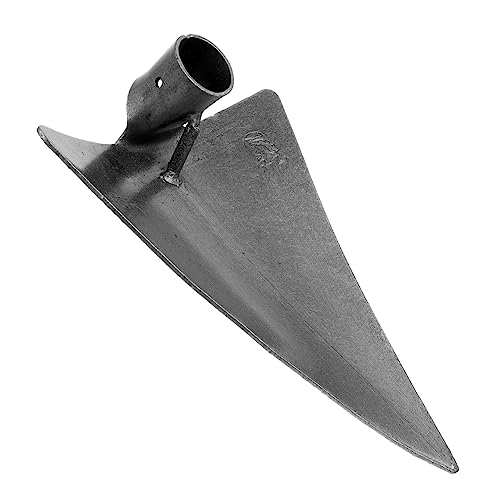 FUTUREORYY Azada Agrícola De Acero De Alto Carbono 27x20 Cm para Jardinería y Deshierbe, Herramienta Manual Resistente, Cabezal De Azada Gris Plateado, Suministro Práctico para Cultivo y Arado