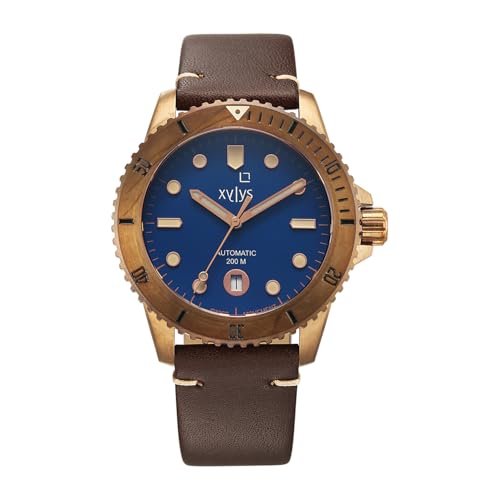 Image of Xylys Mariana with Analog with Date Automatic Blue Dial Brown Leather Strap Watch for Men - 40064KL02E
