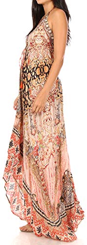 Image of Sakkas Lizi Womens Maxi High-Low Halter Handkerchief Long Dress Beach Party