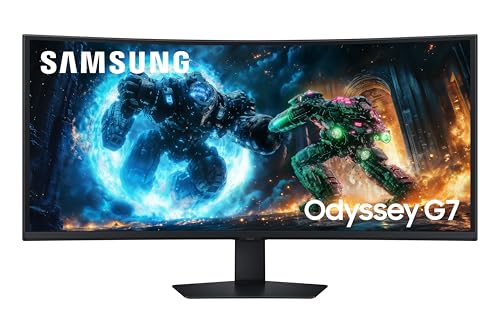 Samsung 40 Inch WUHD Odyssey G7 Curved Gaming Monitor |180 Hz| 1ms Response Time| 5120 x 2160 Pixels| VESA DisplayHDR 600| Ports-Display Port HDMI | FreeSync Premium Pro (LS40FG750EWXXL, Black)
